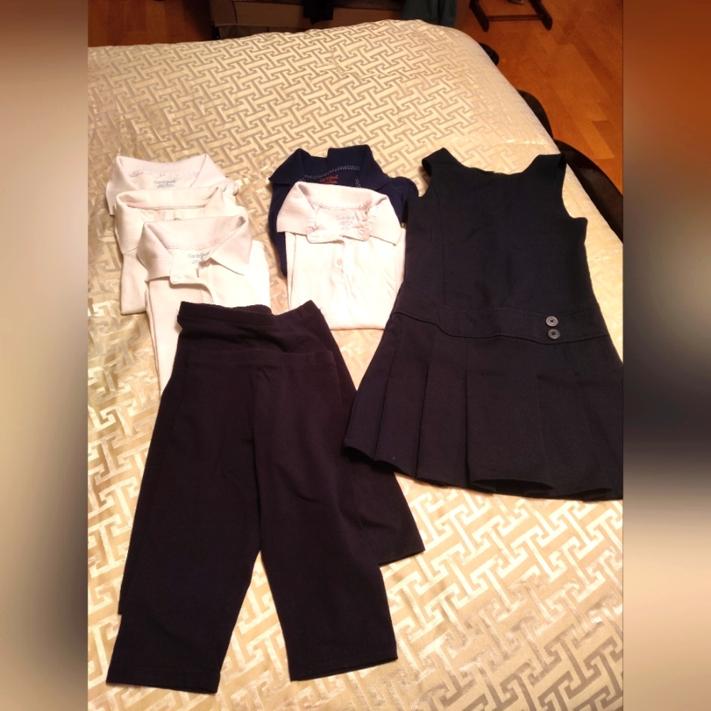 Girl's size 7/8 Navy Blue and white school uniform